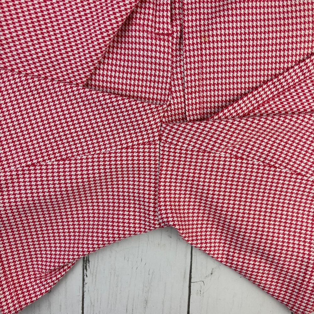 Brooks Brothers Country Club Red/White Houndstooth Wrap Skort Shorts Size 2 - Picture 12 of 15